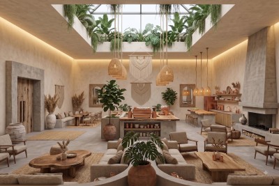 Thiết kế quán cà phê phong cách Wabi-Sabi Boho đang được ưa chuộng
