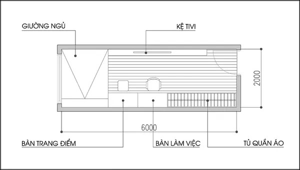 Tư vấn 2 cách bố trí nội thất cho phòng ngủ nhỏ - Ảnh 2. Tư vấn 2 cách bố trí nội thất cho phòng ngủ nhỏ - Ảnh 2.