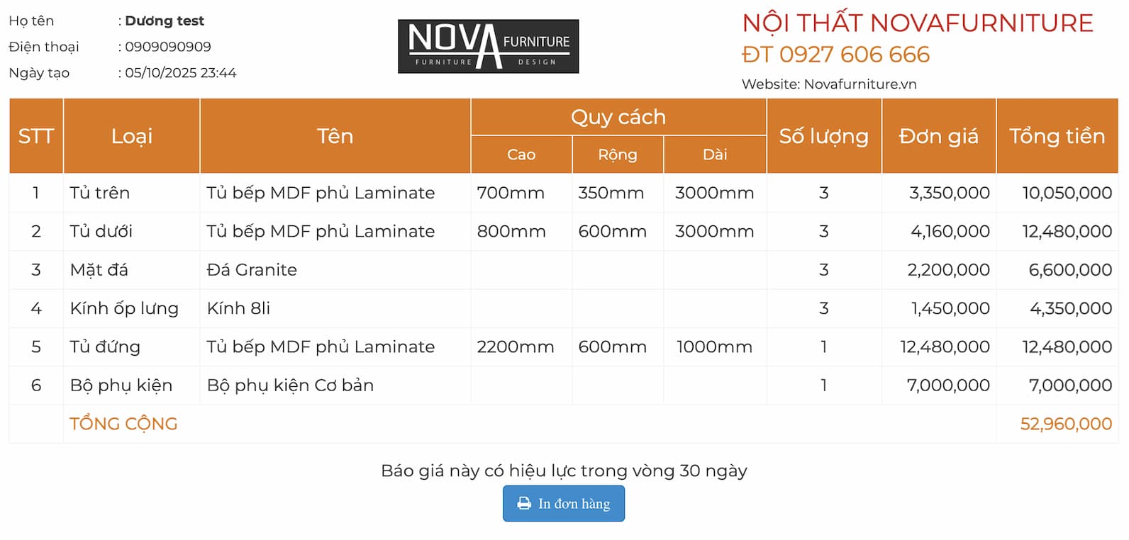 Báo giá tủ bếp trực tuyến