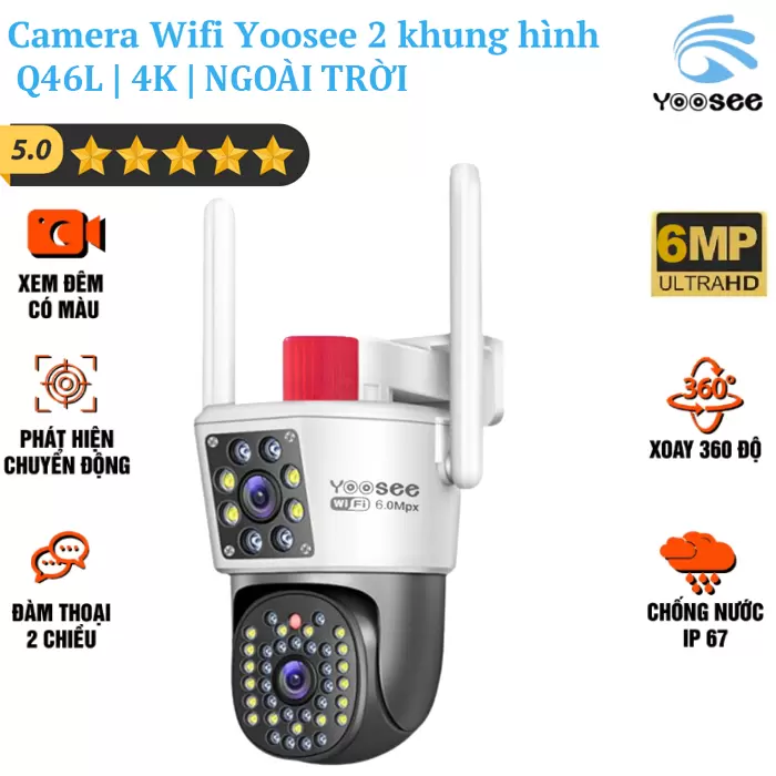 Camera ngoài trời xoay 360 độ Yoosee Q46L