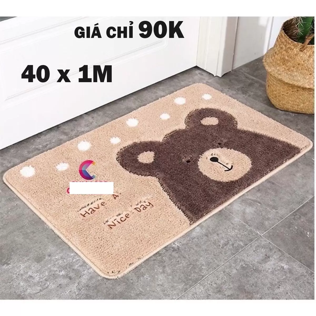THẢM LAU CHÂN BEAR HÌNH CHỮ NHẬT 60cm