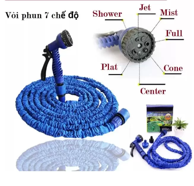 Vòi xịt rửa xe 7 chế độ kèm dây dài 15m