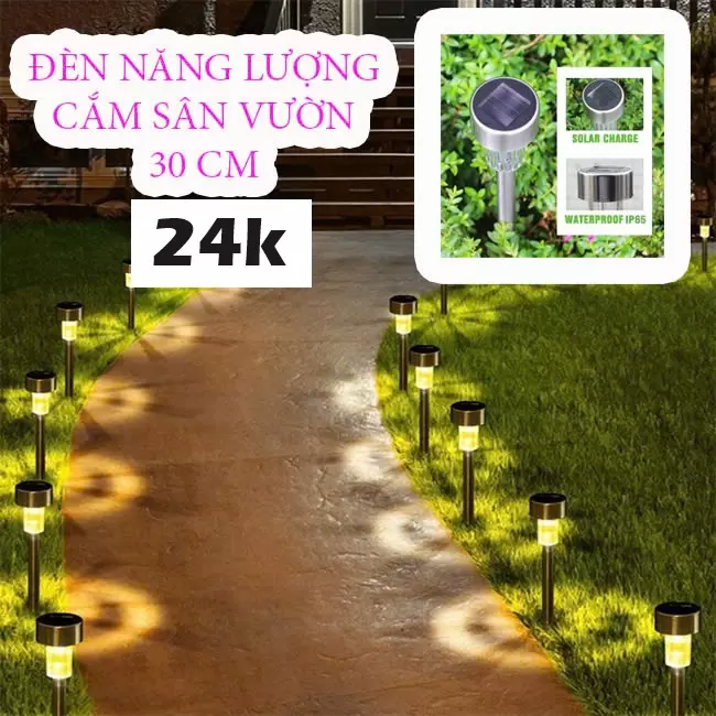 Đèn năng lượng mặt trời mini sân vườn 30cm