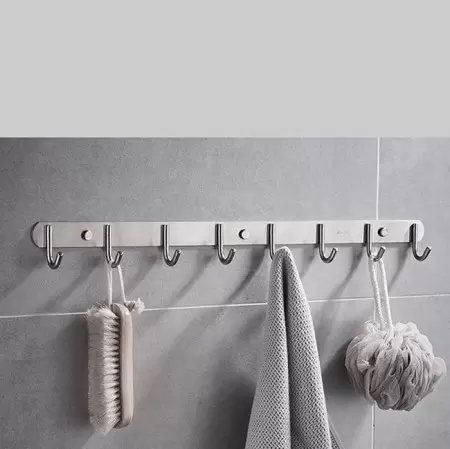 Móc treo quần áo inox nguyên khối 8 móc