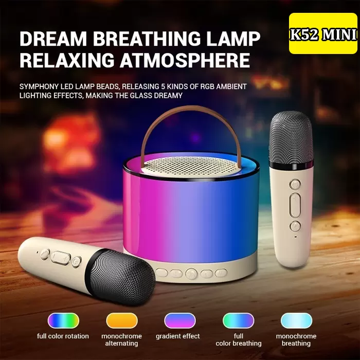 Loa Karaoke Bluetooth K52 kèm 2 mic không dây