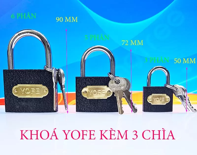 Ổ khoá đen Yofe 60mm size lớn