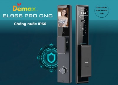 Demax EL966 Pro CNC: Khóa Cửa Nhận Diện Khuôn Mặt Cho Cửa Gỗ Cao Cấp nhất Việt Nam