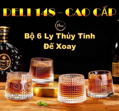 HỘP 6 LY WHISKEY THỦY TINH DELI 170ml