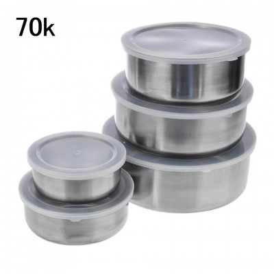 BỘ HỘP INOX TRÒN CÓ NẮP