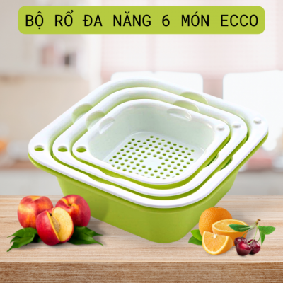 Bộ 6 thau rổ size vừa