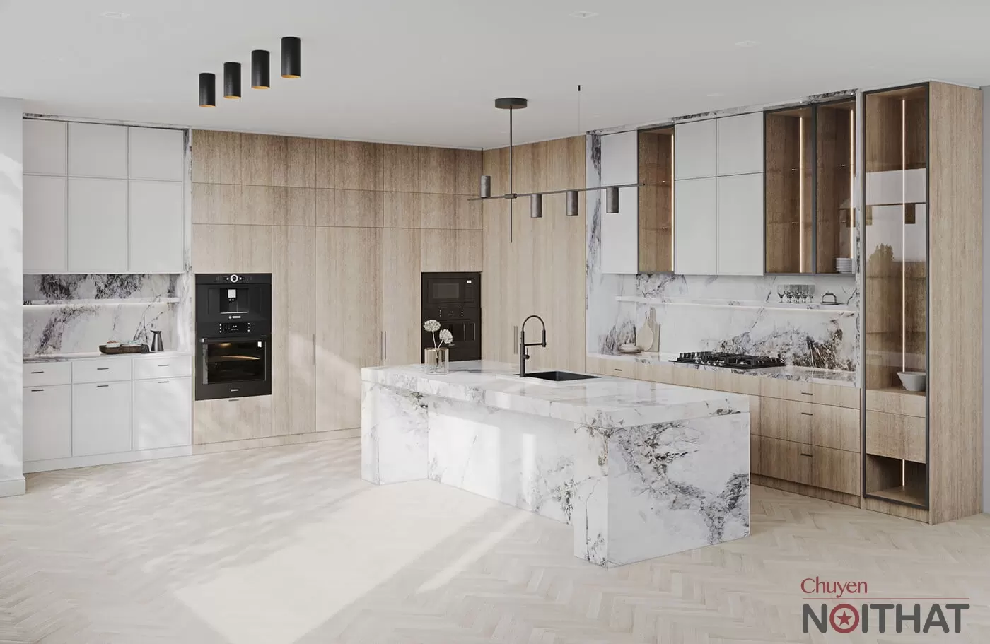 Thiết kế thi công tủ bếp biệt thự HCM